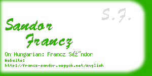 sandor francz business card